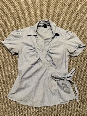 H&M wrap blouse striped